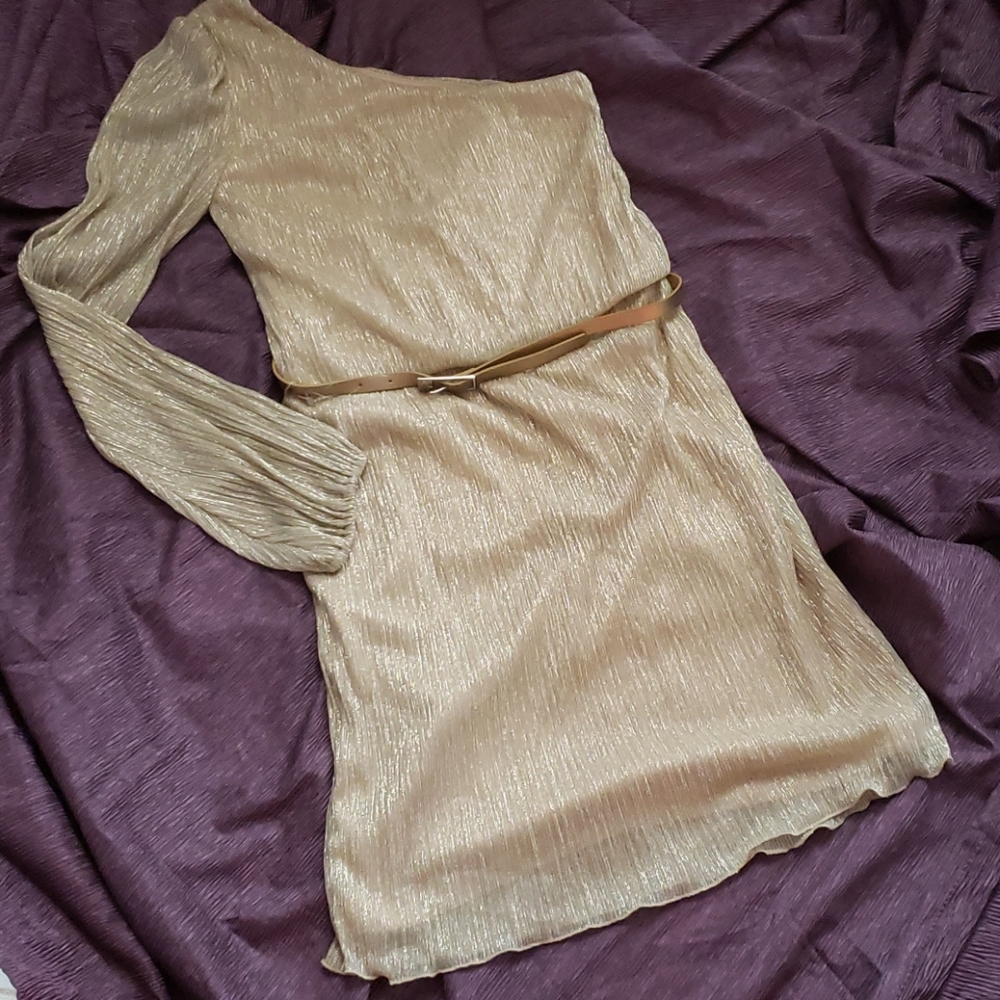 Shimmery Gold Party Dress